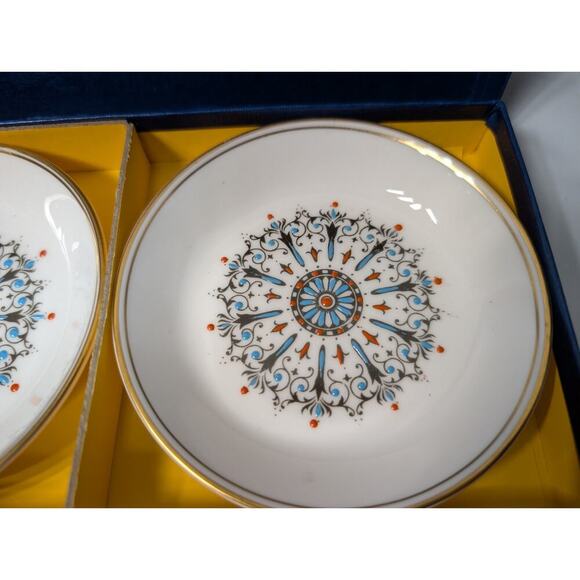 Vintage Royal Worcester Bone China Set Of 2 Coasters/Small Dish Woodland Pattern - Picture 3 of 6